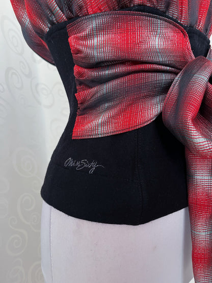 MISS SIXTY 00’s tartan boned top with big bow detail 🖤❤️