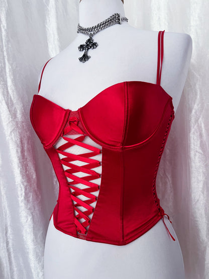 Old hot H&M corset with lace-up detail ❤️‍🔥