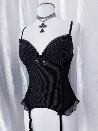 Gothic striped corset 🕷️
