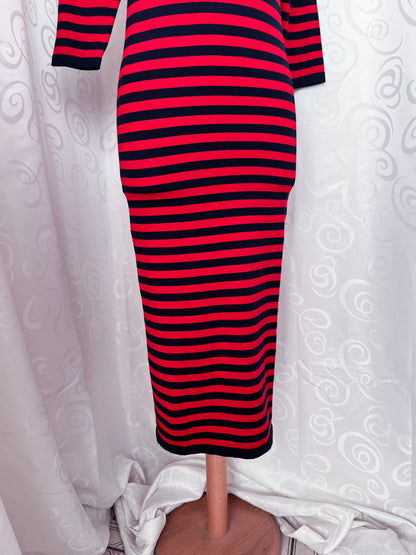 Emo style navy & red striped dress ❤️💙