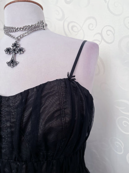 00's Espirit whimsygoth tulle dress 🌀🦇