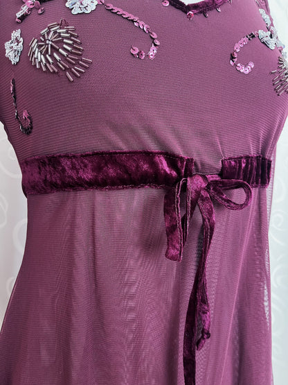 Melrose, whimsy fairy plum mesh top with sequin details 💜🎀