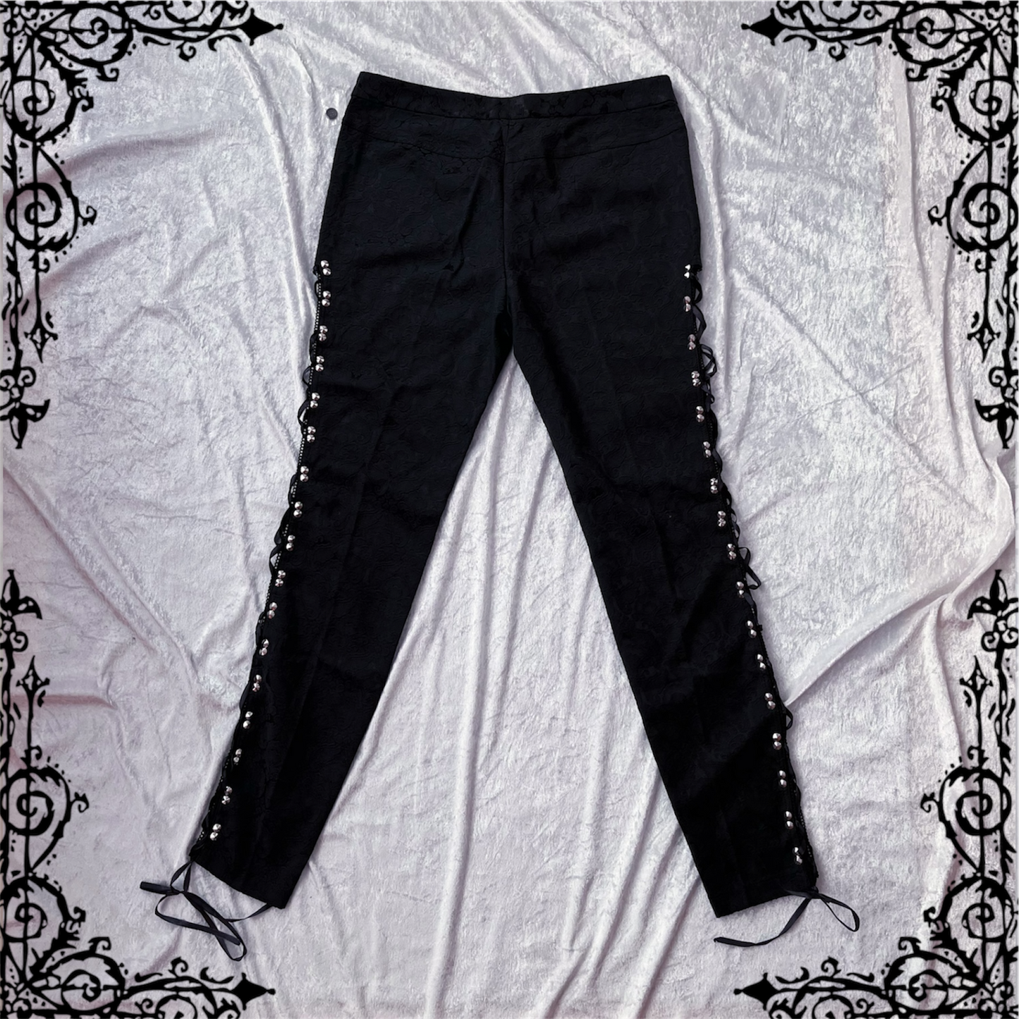 Dracula Side Laced Brocade Pants 🖤