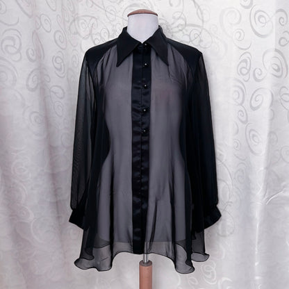 00’s whimsy black mesh shirt 🕷️