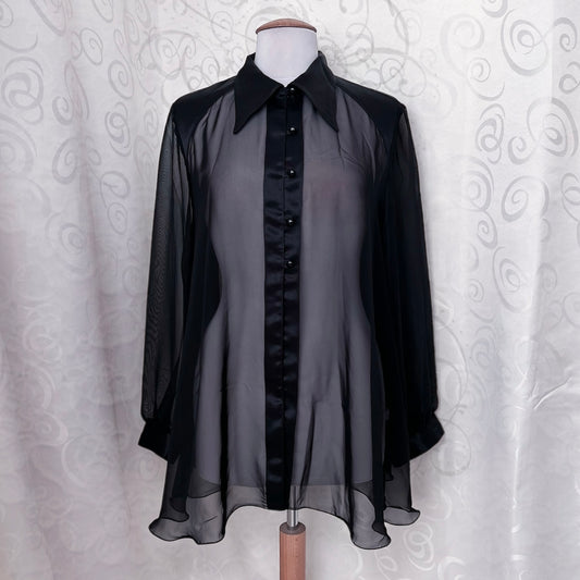 00’s whimsy black mesh shirt 🕷️