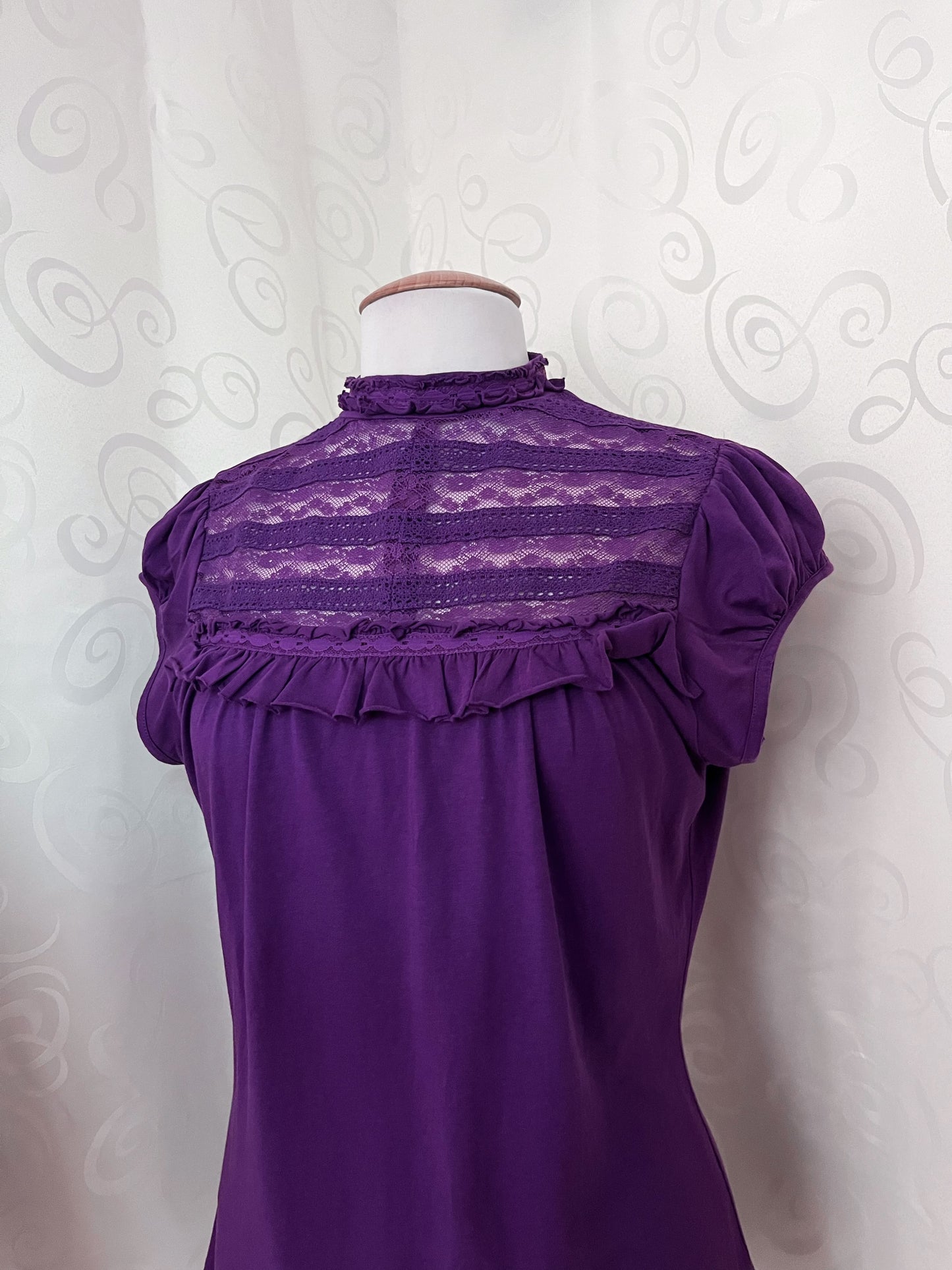 00’s Jirai Kei/Coquette style lace purple top 💜🎀