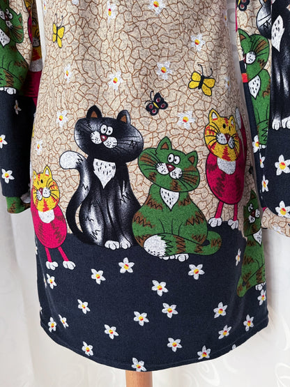 00's Whimsy Twee dress with kittens design🐈😽