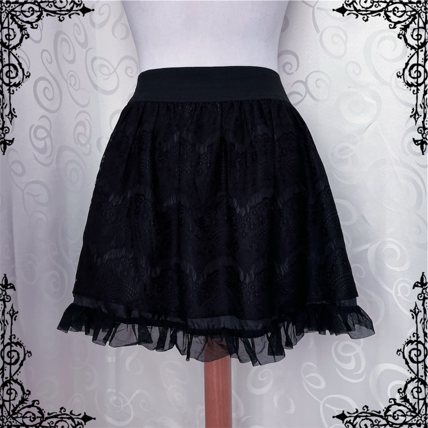 Dark coquette lacey black skirt 🕷️