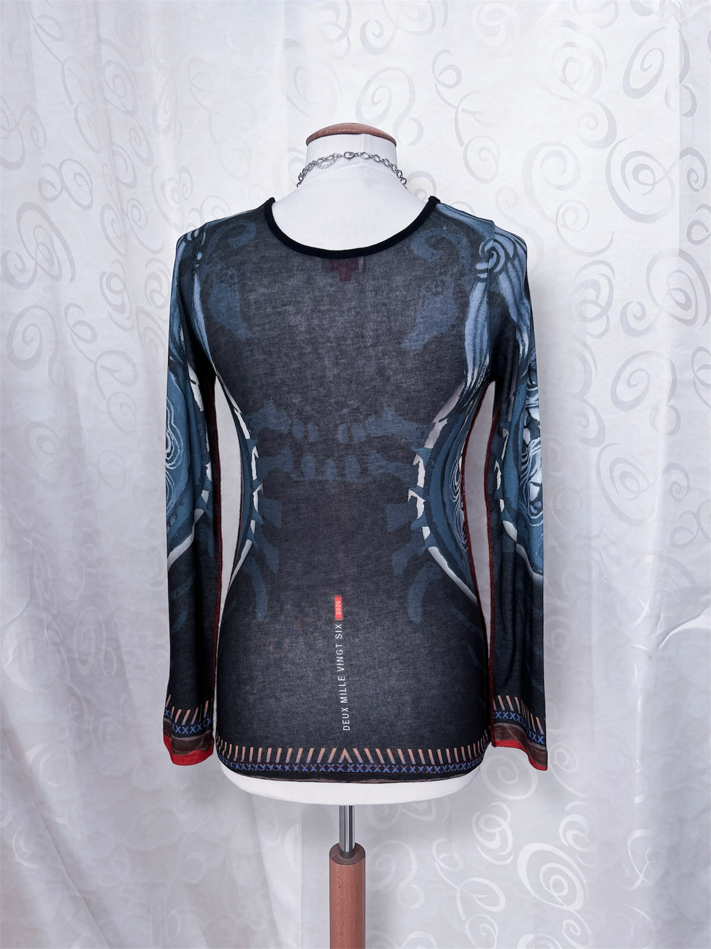00’s rare dragon sheer top with side stitches🌀🐉🀄️