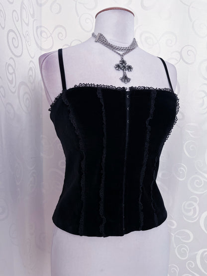 00’s Gothic velvet corset 🕸️🕷️