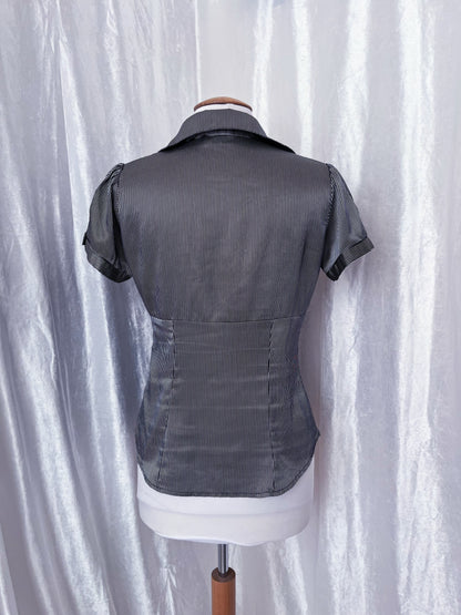 Yessica dark coquette striped shirt 💀