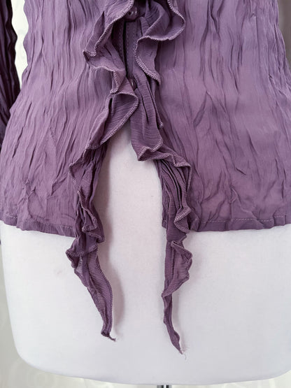 00’s fairycore lilac ruffle shirt 💜🧚🏻