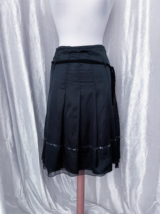 Whimsy black midi skirt with sequin & tulle detail 🕸️