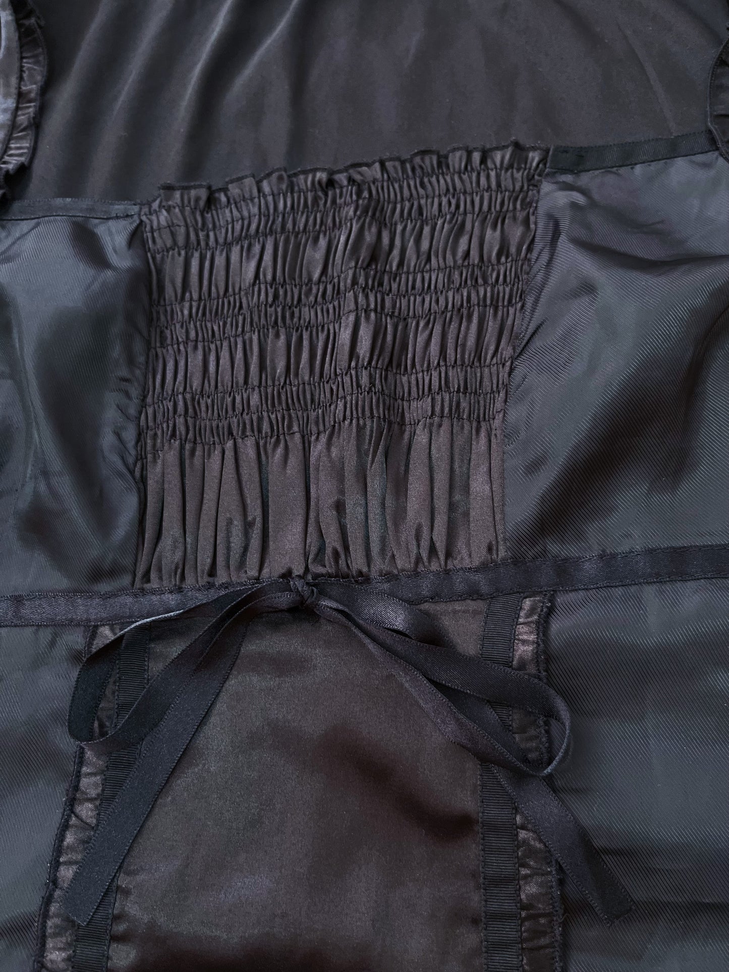 Dark coquette / Horror Protagonist black & brown saten top 🎀🗝️