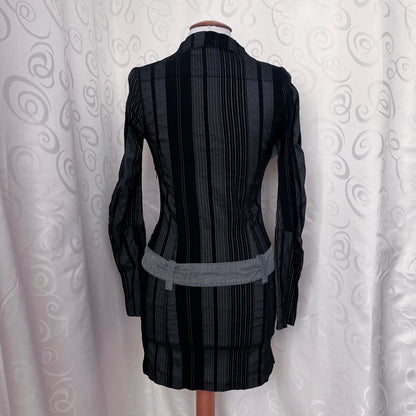 00’s Cache Cache iconic office striped dress with belt details 🖤🗡️