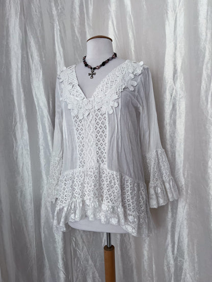 Vintage white coquette blouse 🪽