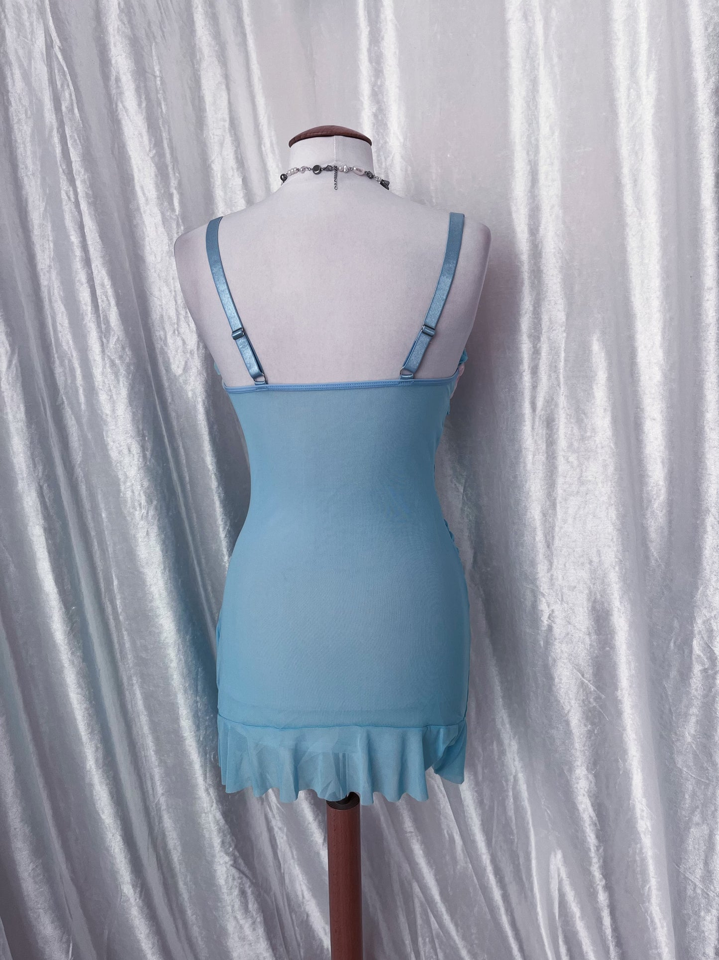 Mermaid baby blue babydoll with roses bustier 🧜