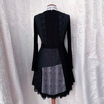 00’s Gothic lace-up patchwork dress 🦇