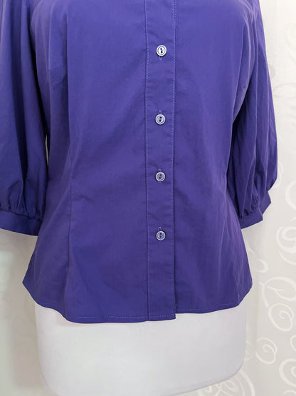 00’s Jirai Kei style purple shirt with puff sleeves 💜🦇