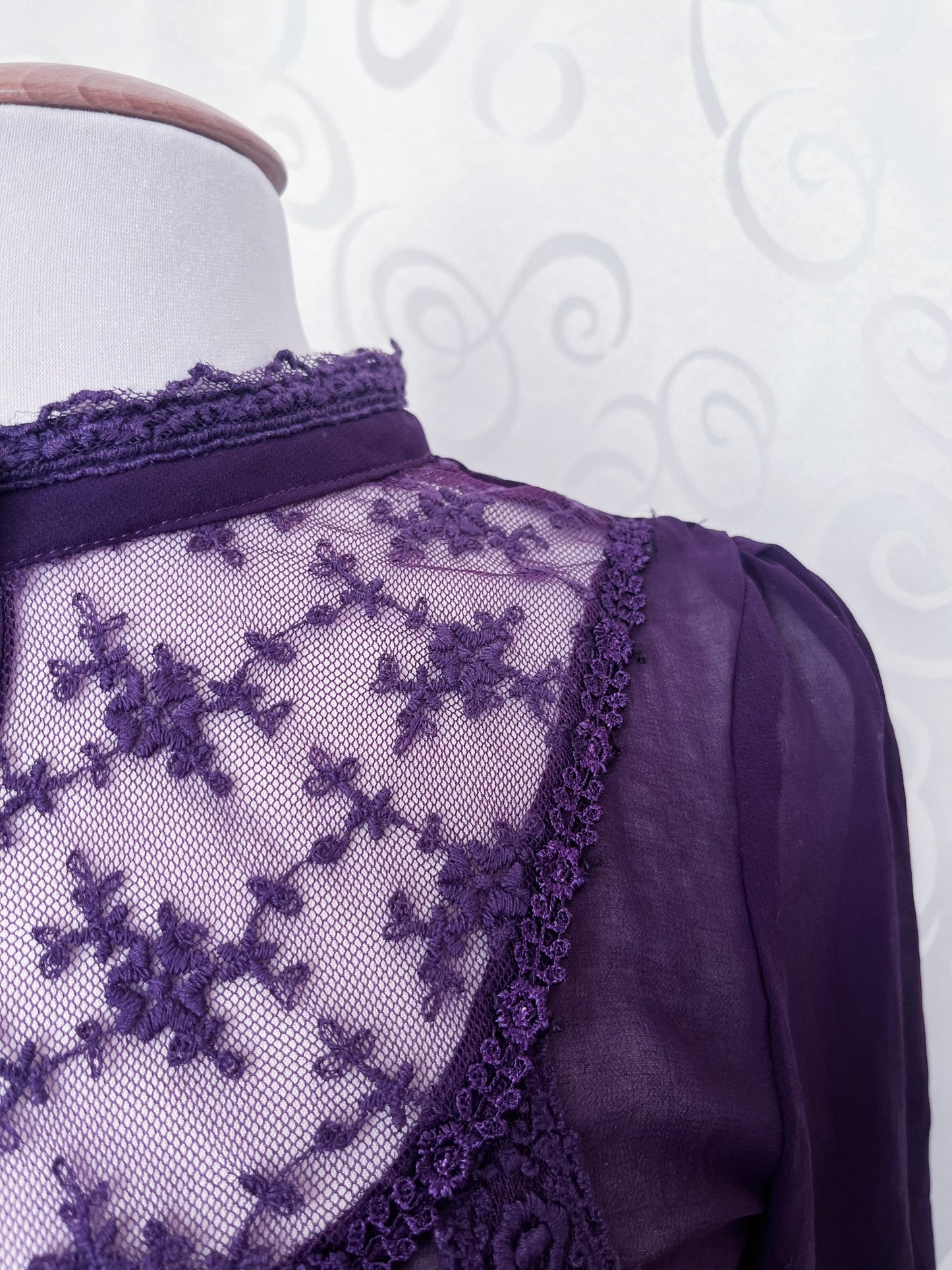 Mesmerising whimsy mesh purple oversize shirt with embroidered details 💜🌀