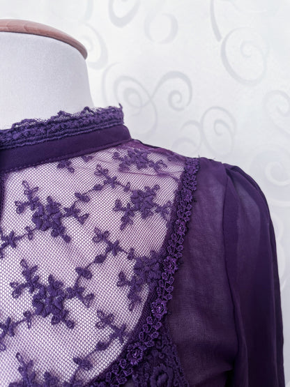 Mesmerising whimsy mesh purple oversize shirt with embroidered details 💜🌀