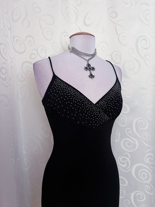 00’s witchy black asymmetrical dress 🖤