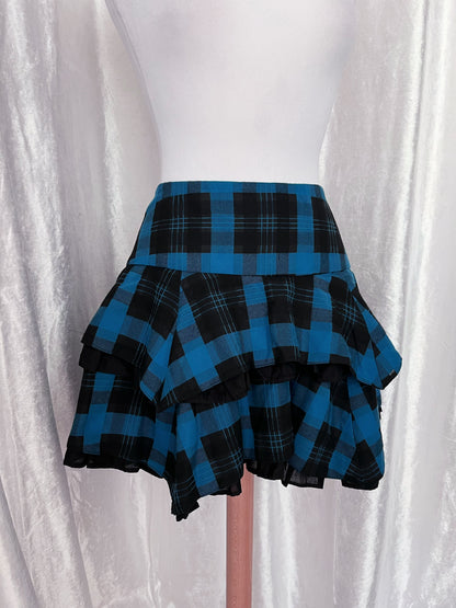 Alt plaid teal skirt 💙🖤