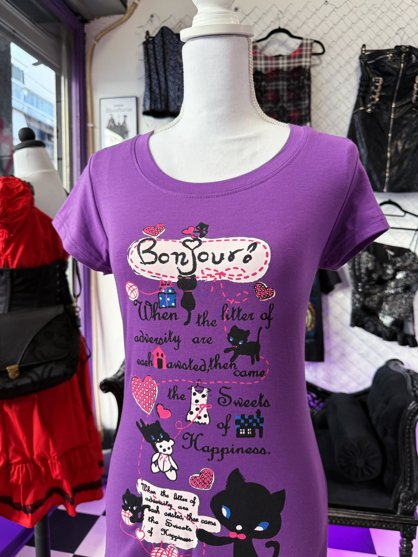 00’s Twee purple Cat tee 🐈‍⬛
