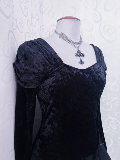 Vintage whimsy ballerina black velvet dress 🗝🔮