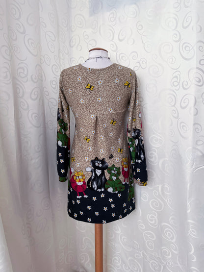 00's Whimsy Twee dress with kittens design🐈😽