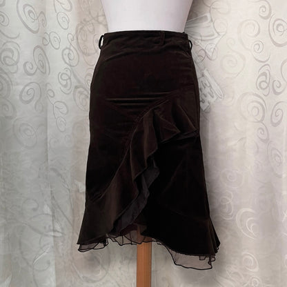 00’s whimsy corduroy brown skirt 🌀✨