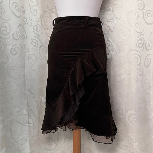 00’s whimsy corduroy brown skirt 🌀✨