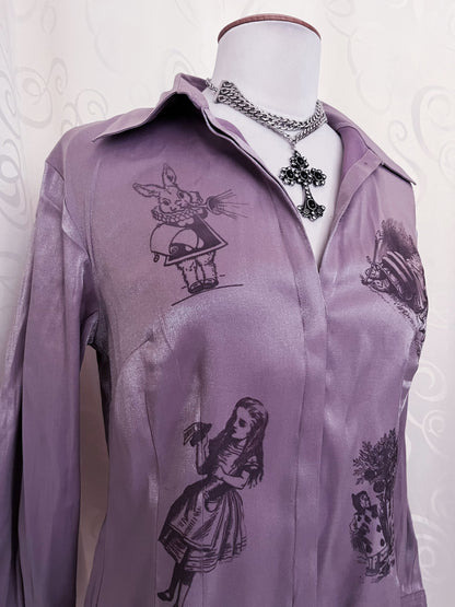 Wonderland Reworked purple shirt 🐇🦷🐛🍰