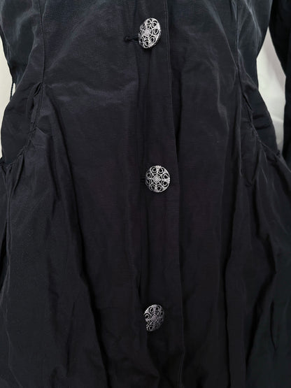 00’s Gothic / Jirai Kei light black coat with ruffle details 🌀🕷️