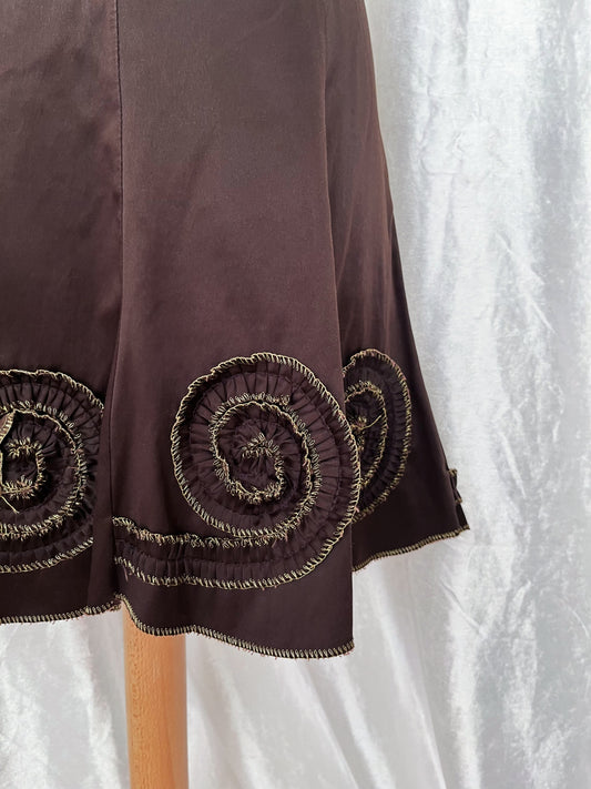 00’s fairy earthcore brown skirt with spiral details 🌀