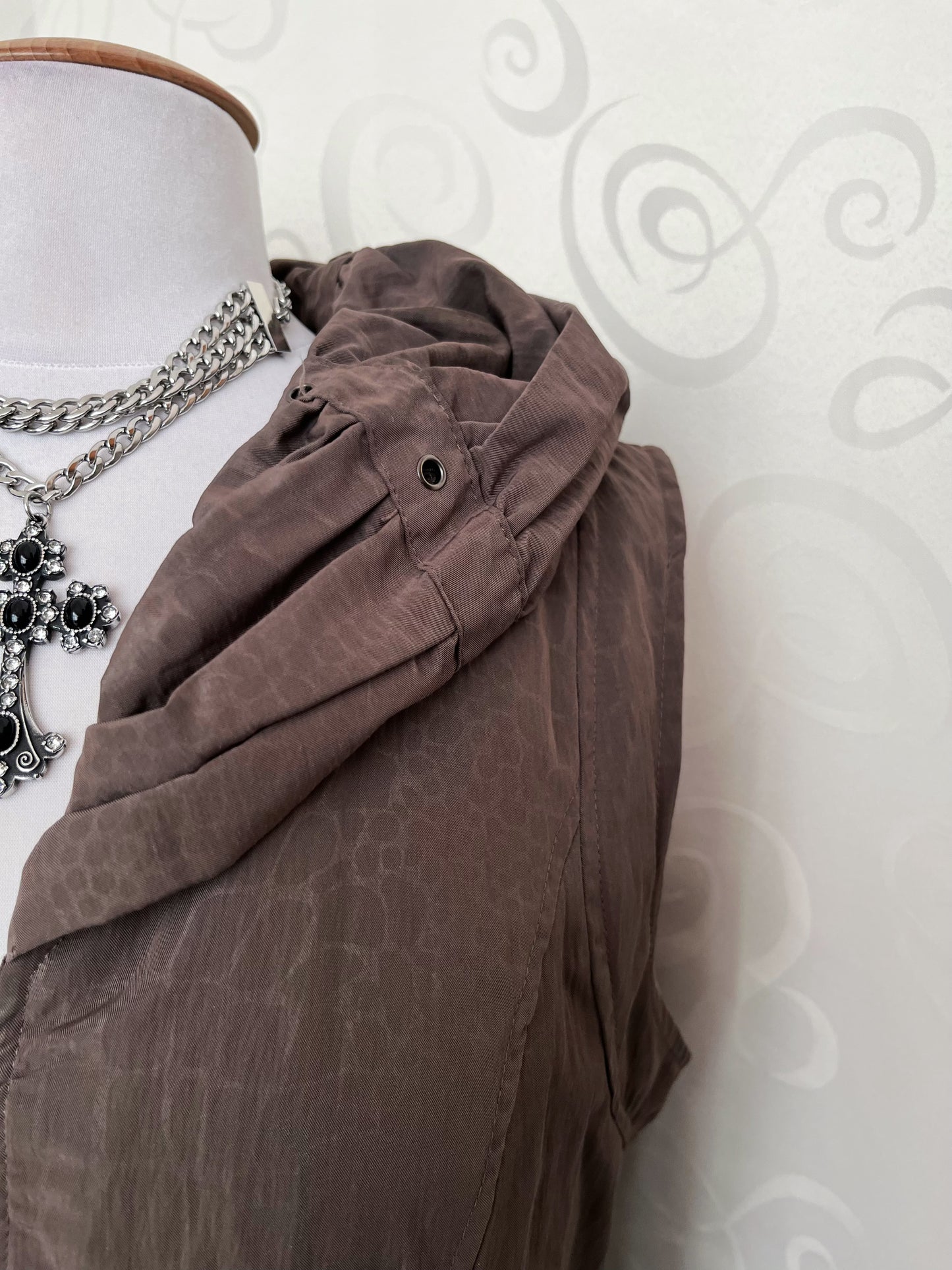 00’s snakeprint zip-up brown dress 🐍