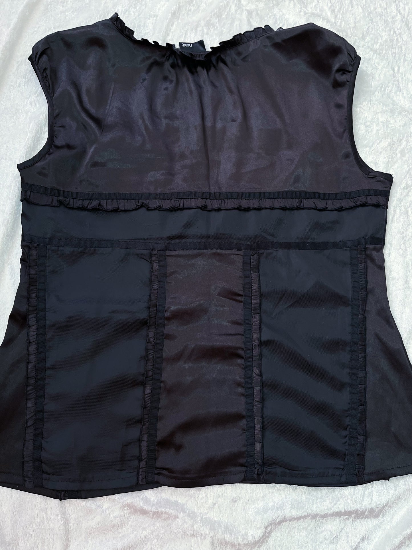 Dark coquette / Horror Protagonist black & brown saten top 🎀🗝️