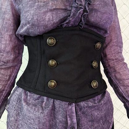 Dracula Black Cotton Panel Waist Cincher🦇