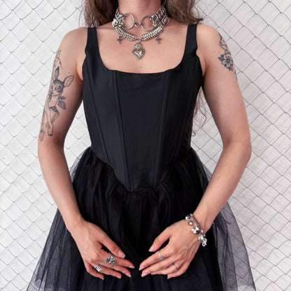 Gothic black swan style corset dress 🦢🖤