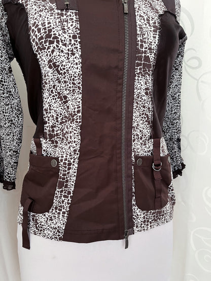 00’s iconic double zipper animal print x cowboy style mesh shirt 🧲🐴