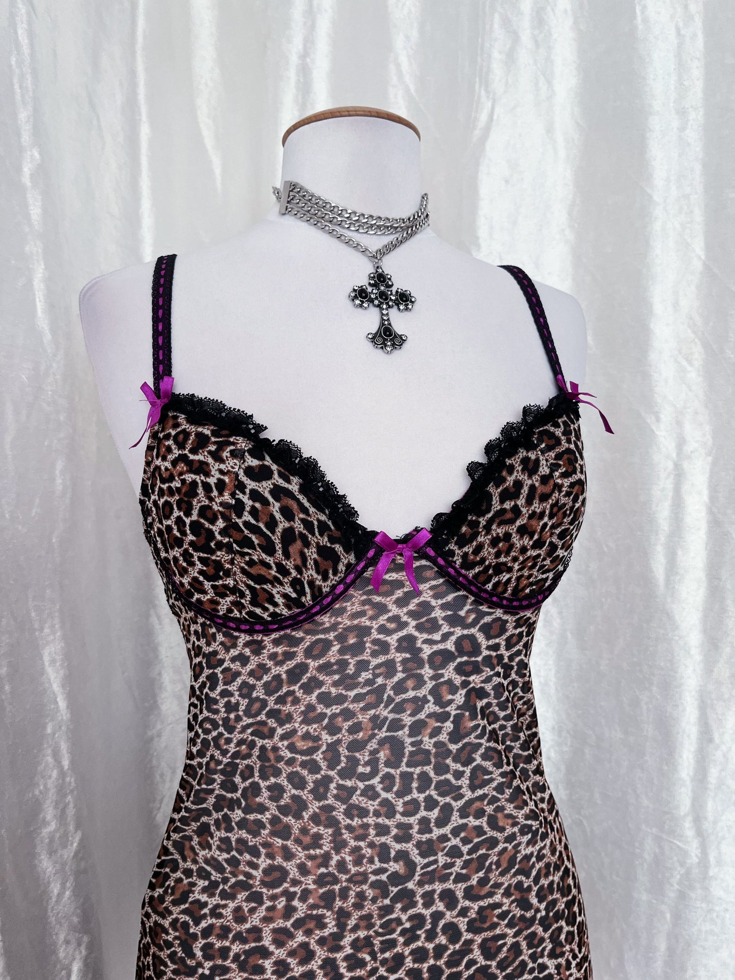 Leopard print mesh babydoll 🐆🎀