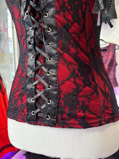 00’s gothic brand new lace up vampire top 🩸