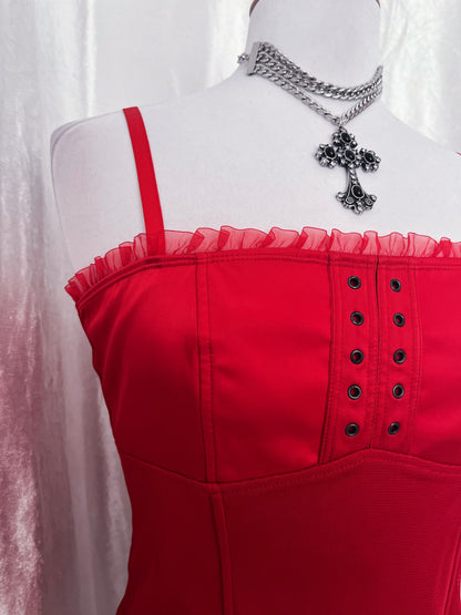 00’s red corset top ✨🌹