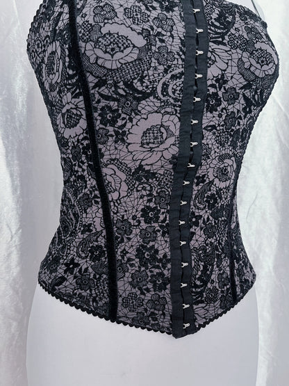 00’s gothic velvet & cotton top 🕷️