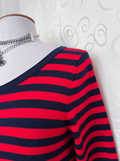 Emo style navy & red striped dress ❤️💙