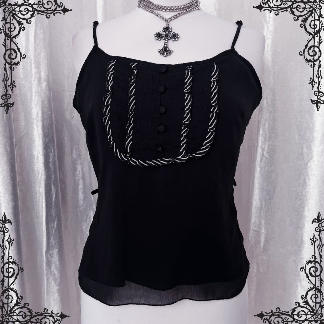 Dark coquette black mesh top 🎀