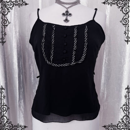 Dark coquette black mesh top 🎀
