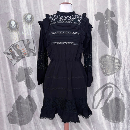 Gothic lolita black dress ˚₊‧⁺⋆♱