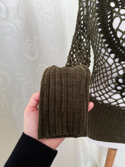 Whimsy fairy green knit fishnet top ✨🦎