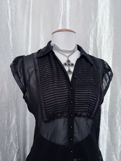 00’s dark coquette mesh top 🕷️